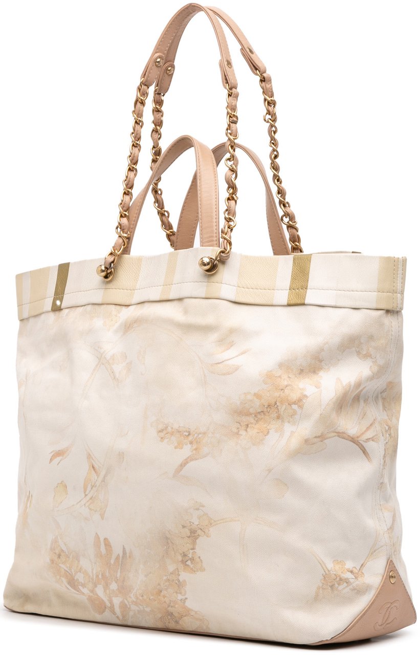Chanel Canvas Floral Shopping Tote Bruin