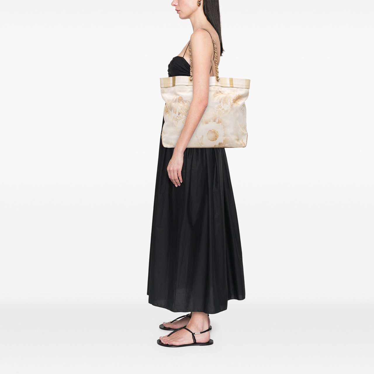 Chanel Canvas Floral Shopping Tote Bruin