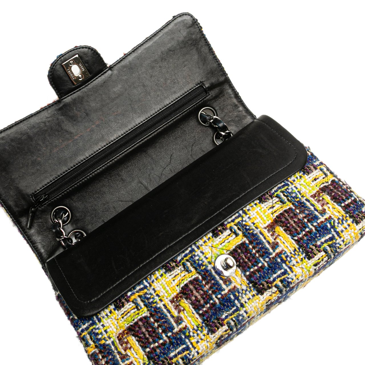 Chanel Medium Classic Tweed Double Flap Geel