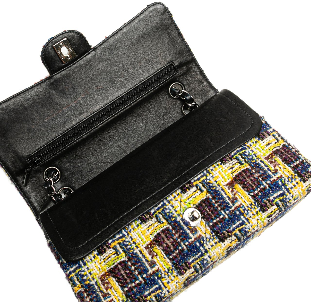 Chanel Medium Classic Tweed Double Flap Geel