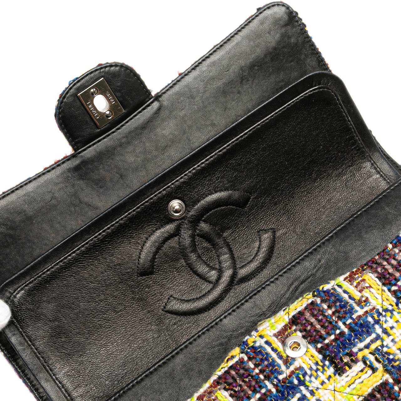 Chanel Medium Classic Tweed Double Flap Geel