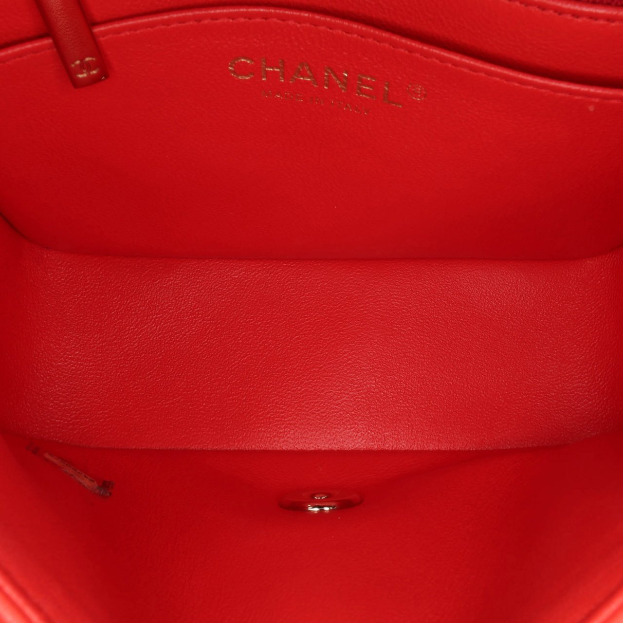 Chanel Mini Square Classic Lambskin Single Flap Rood