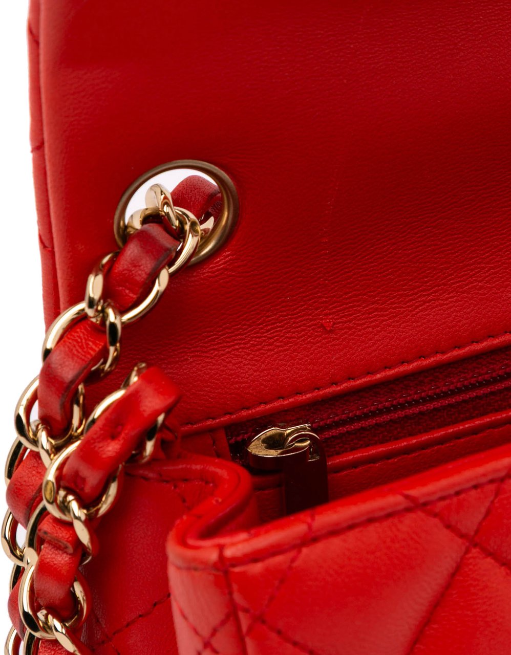 Chanel Mini Square Classic Lambskin Single Flap Rood
