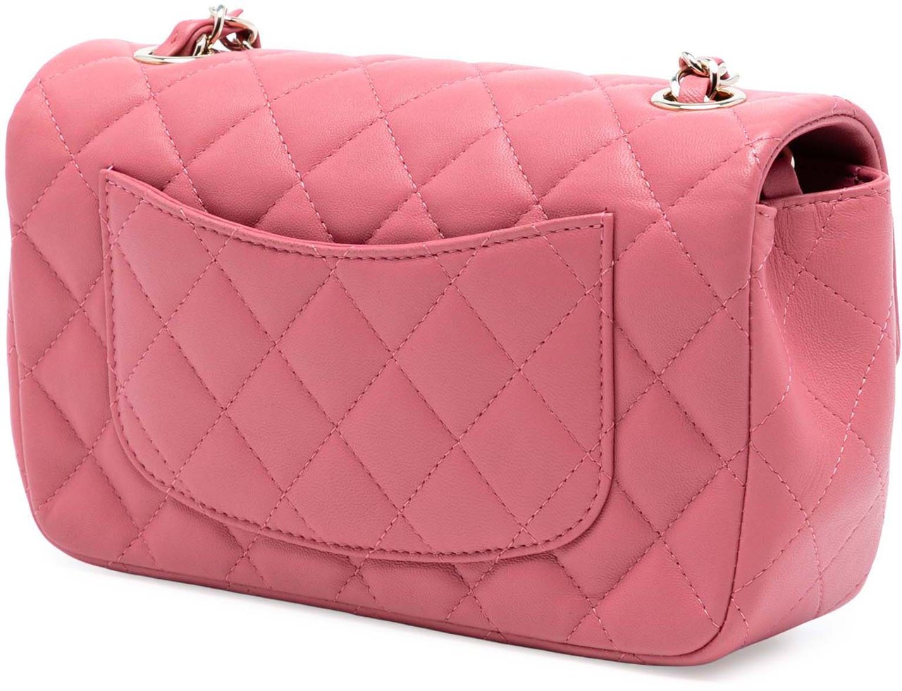 Chanel Mini Rectangular Classic Lambskin Valentines Heart Charms Single Flap Roze