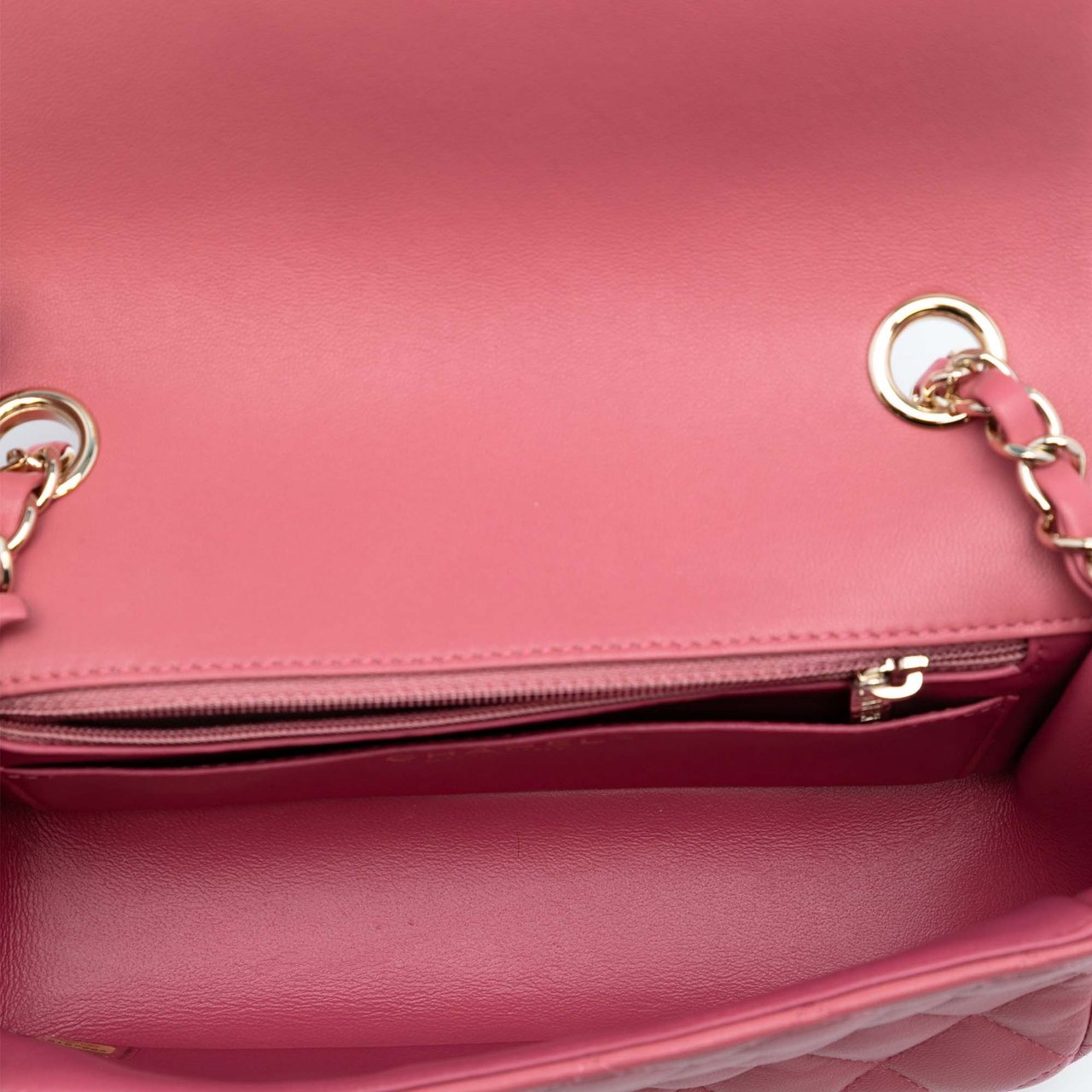 Chanel Mini Rectangular Classic Lambskin Valentines Heart Charms Single Flap Roze