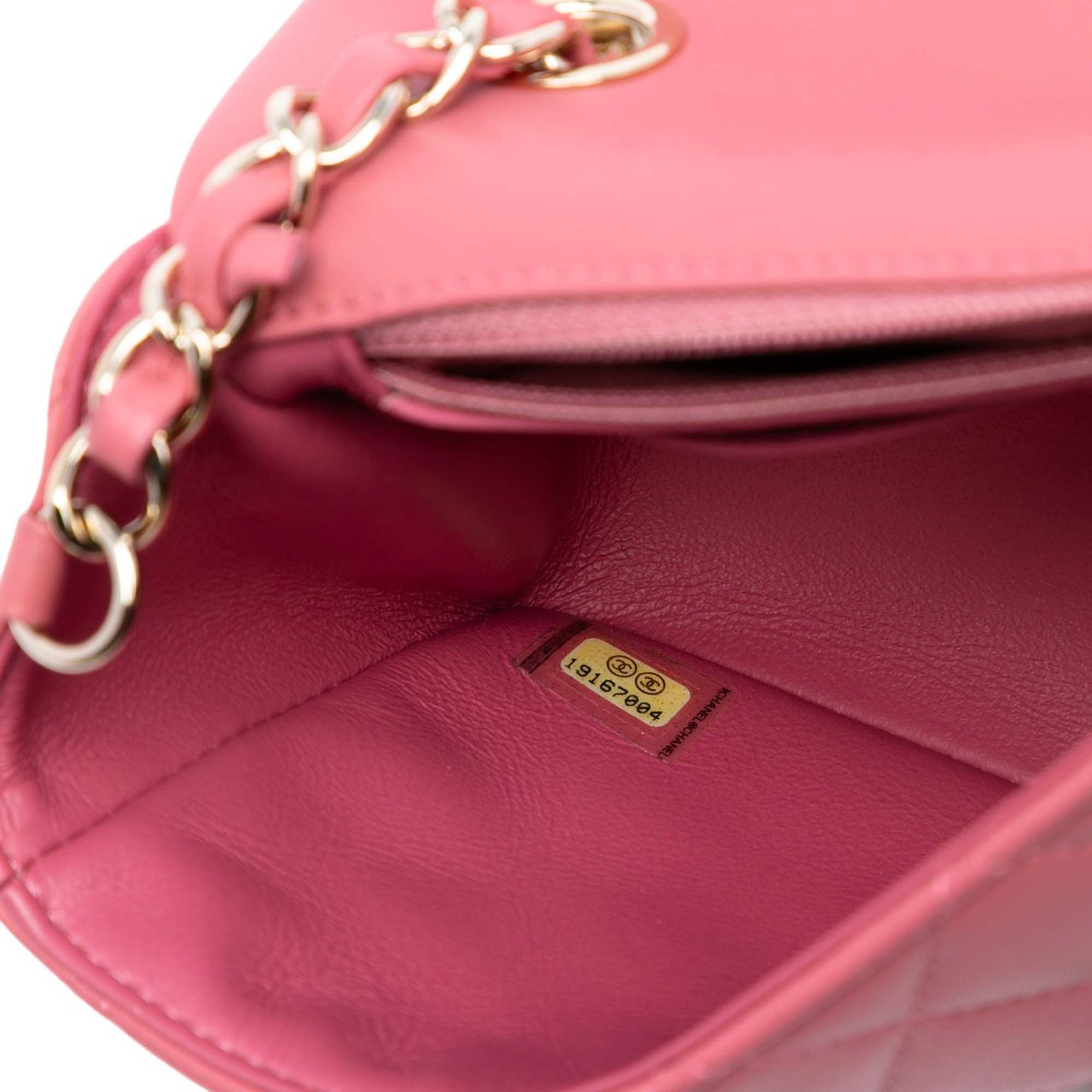 Chanel Mini Rectangular Classic Lambskin Valentines Heart Charms Single Flap Roze