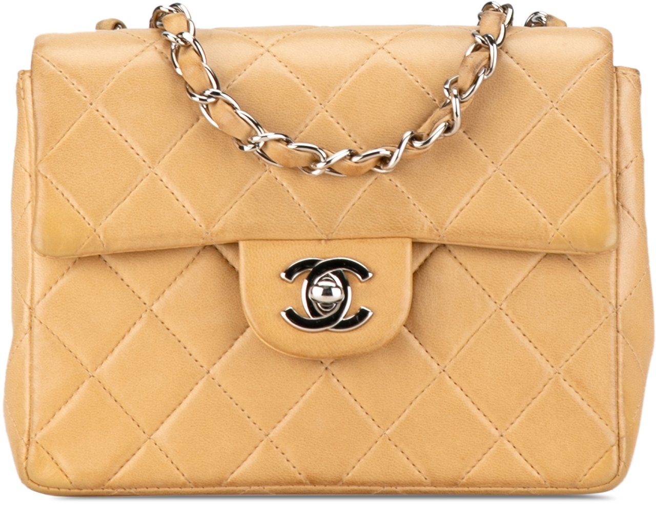 Chanel Mini Square Classic Lambskin Single Flap Bruin