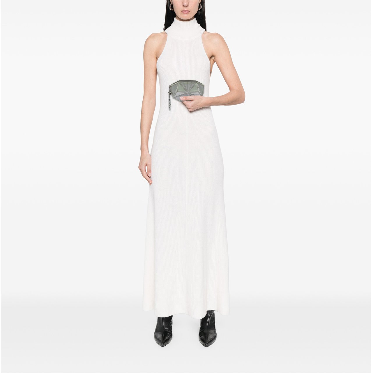 Chanel Pearlescent Lambskin Midnight Swim Wristlet Clutch Wit