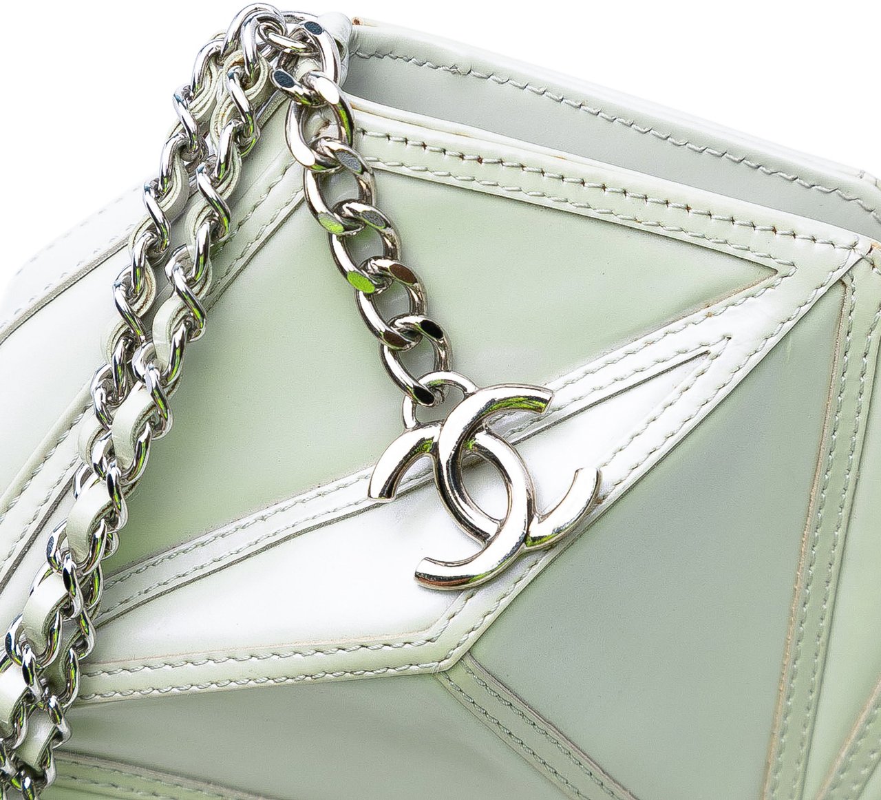 Chanel Pearlescent Lambskin Midnight Swim Wristlet Clutch Wit