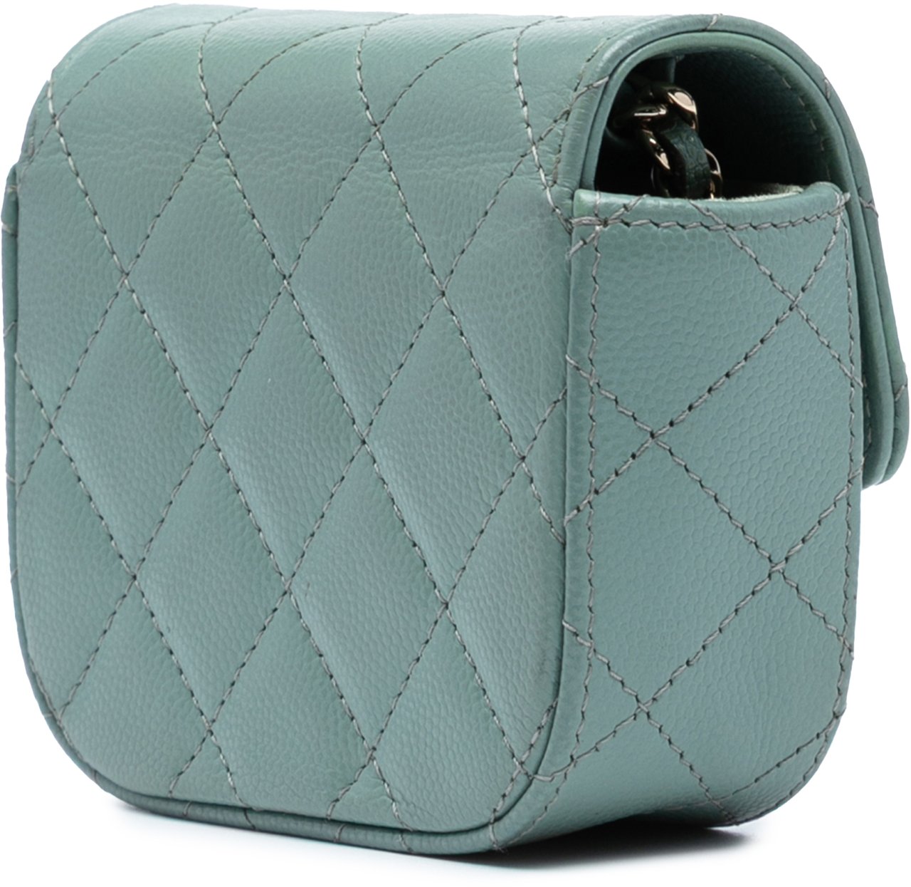 Chanel Micro Mini Classic Caviar Single Flap Groen