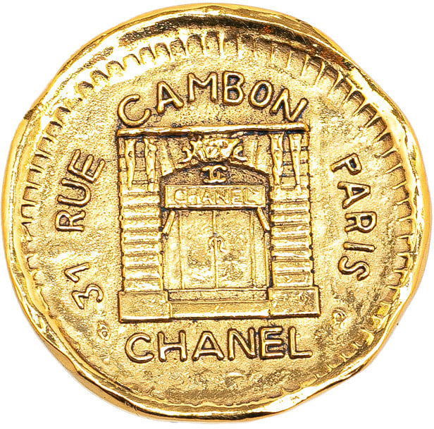 Chanel Gold Plated 31 Rue Cambon Brooch Goud