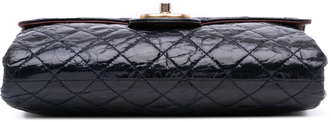 Chanel CC Crackled Glazed Calfskin Accordion Flap Blauw