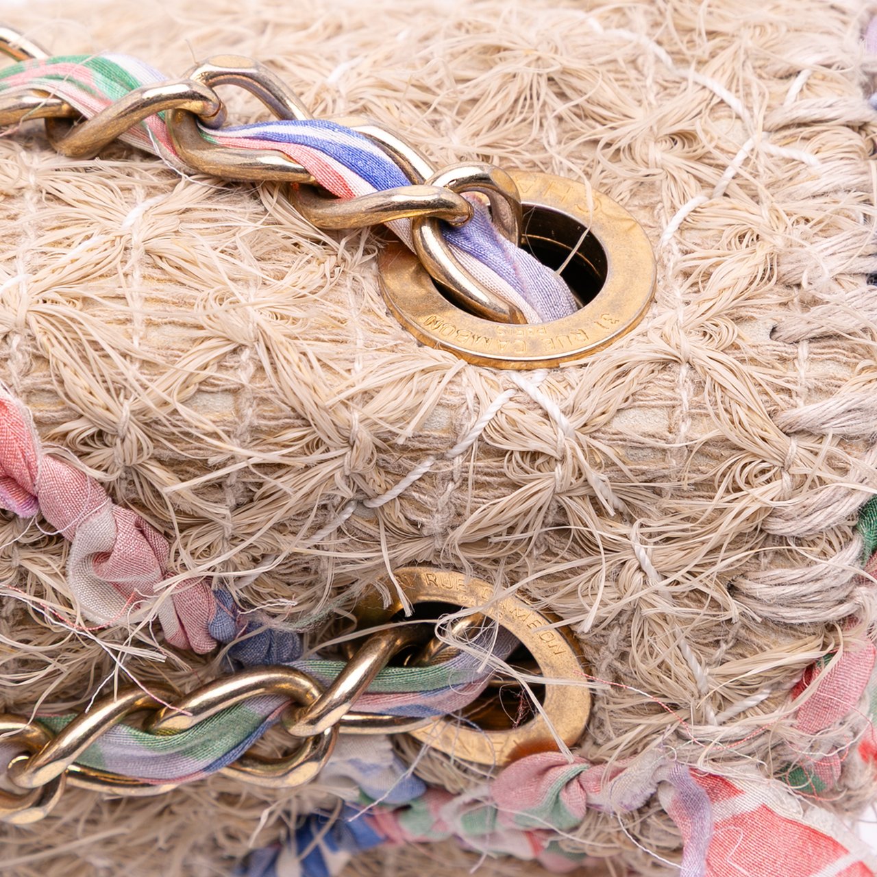 Chanel CC Straw Country Flap Bruin