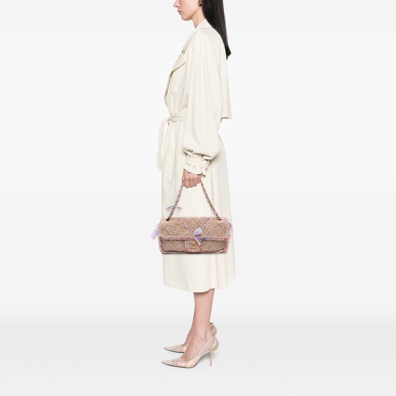 Chanel CC Straw Country Flap Bruin