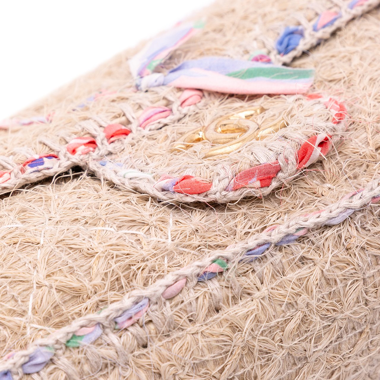 Chanel CC Straw Country Flap Bruin