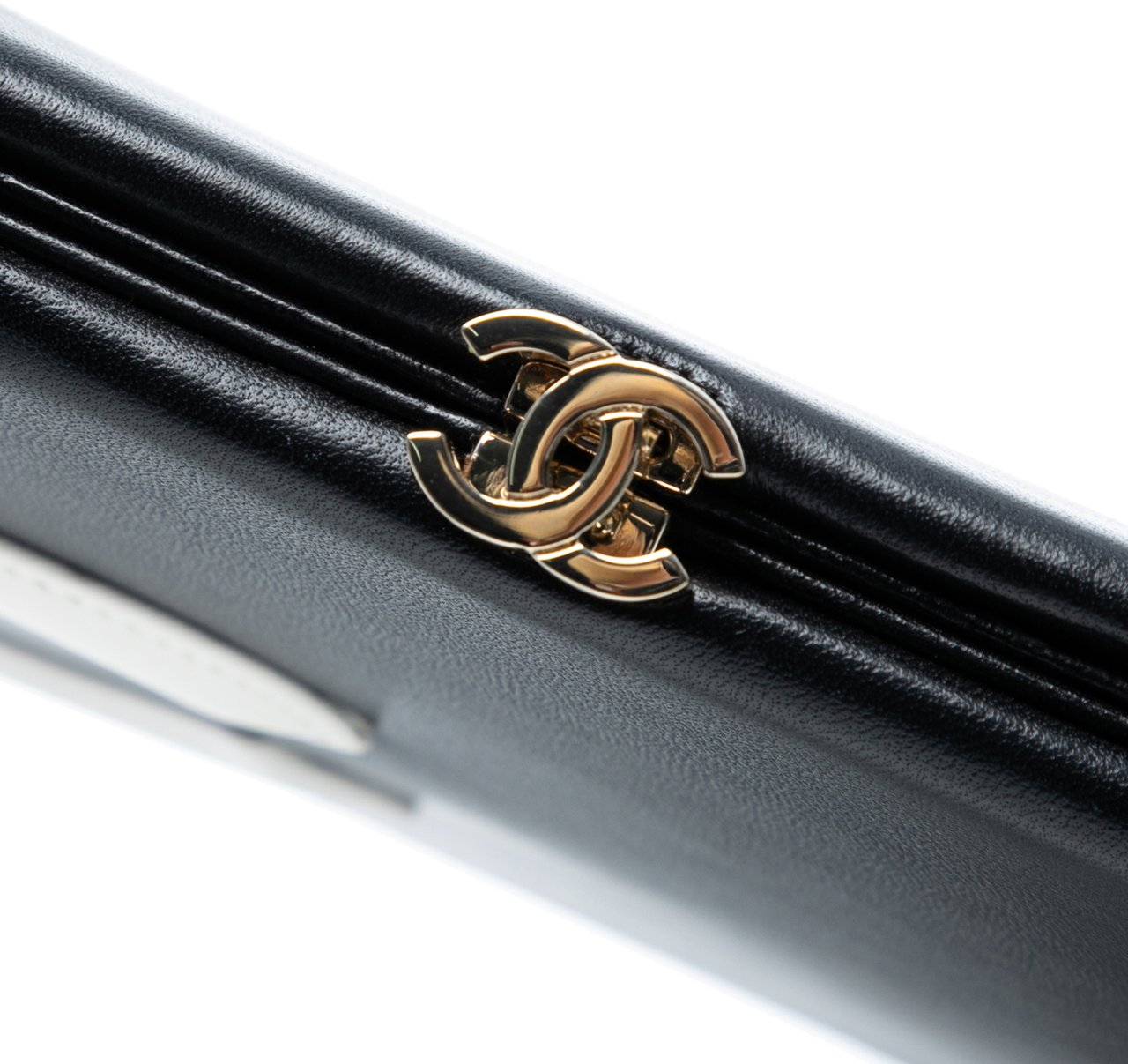 Chanel CC Lambskin Split Clutch with Chain Zwart