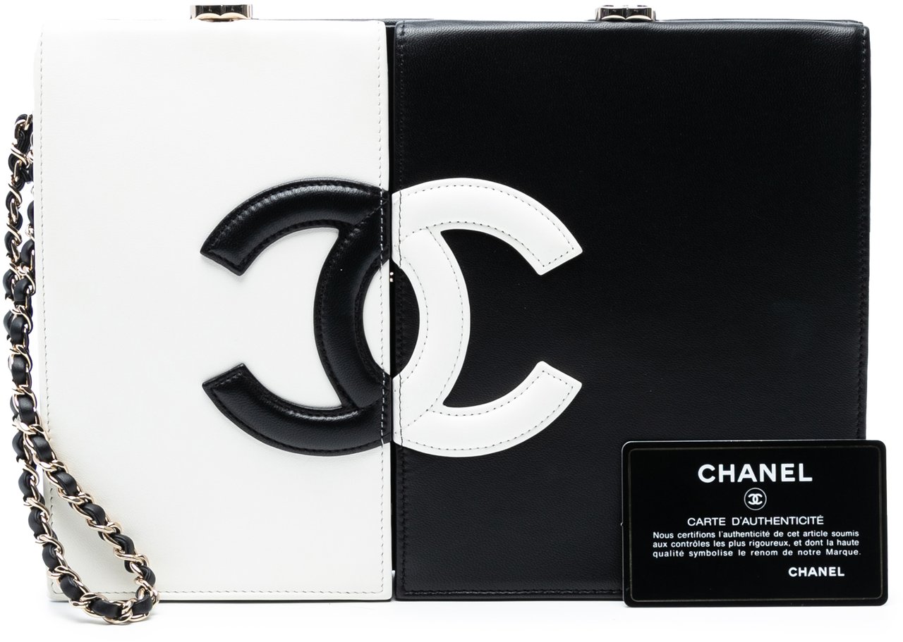 Chanel CC Lambskin Split Clutch with Chain Zwart