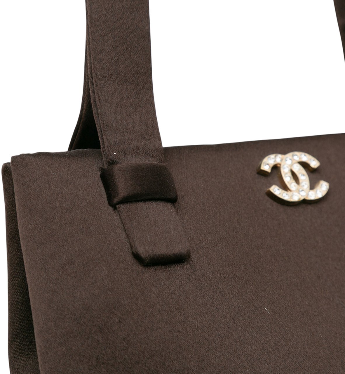Chanel CC Satin Handbag Bruin