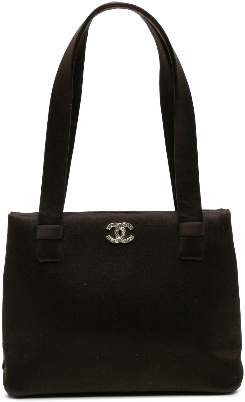 Chanel CC Satin Handbag Bruin