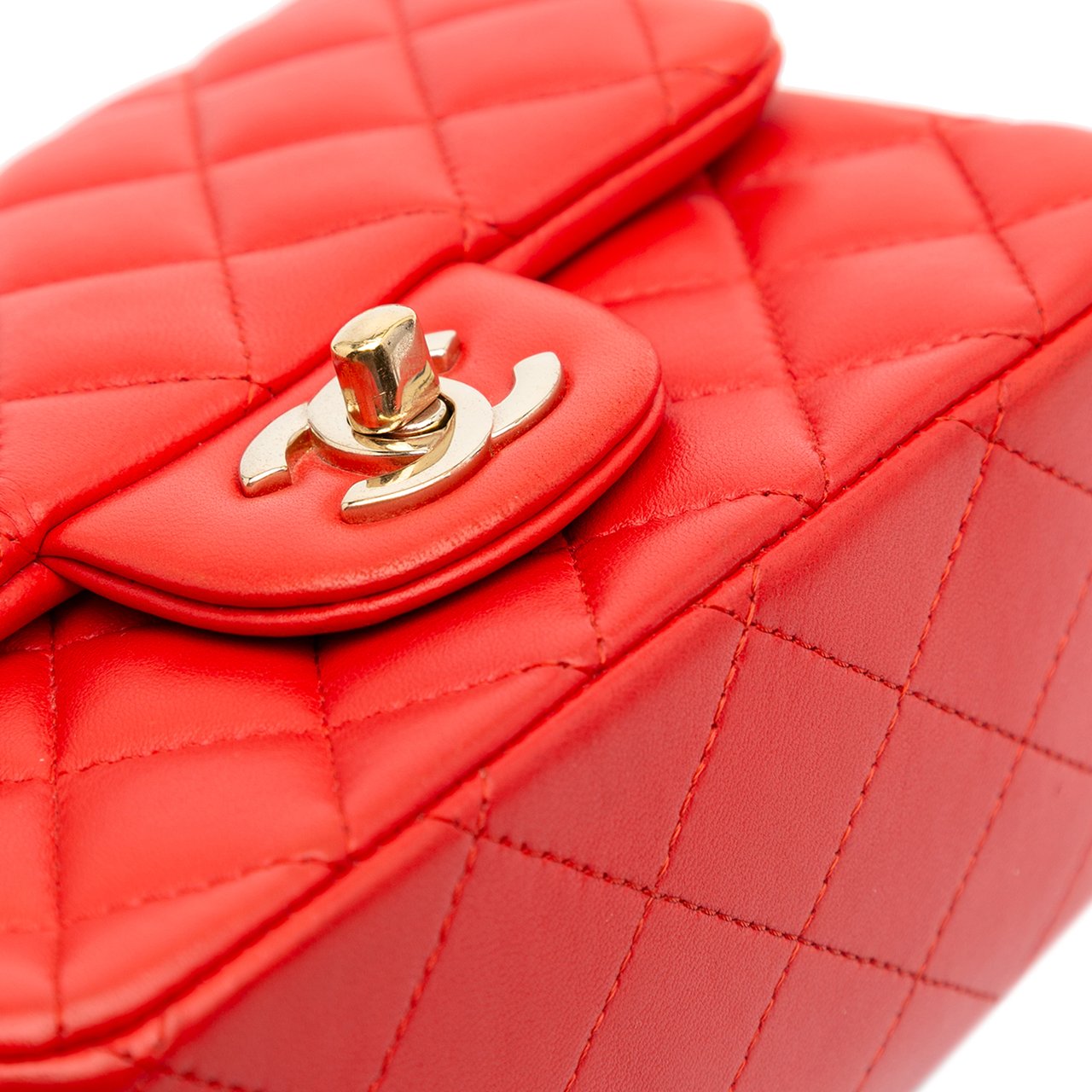 Chanel Mini Square Classic Lambskin Single Flap Rood