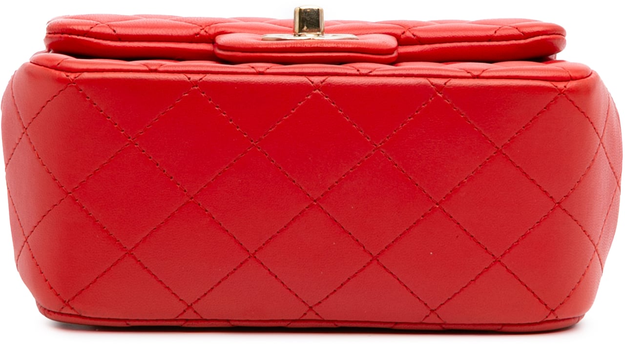 Chanel Mini Square Classic Lambskin Single Flap Rood