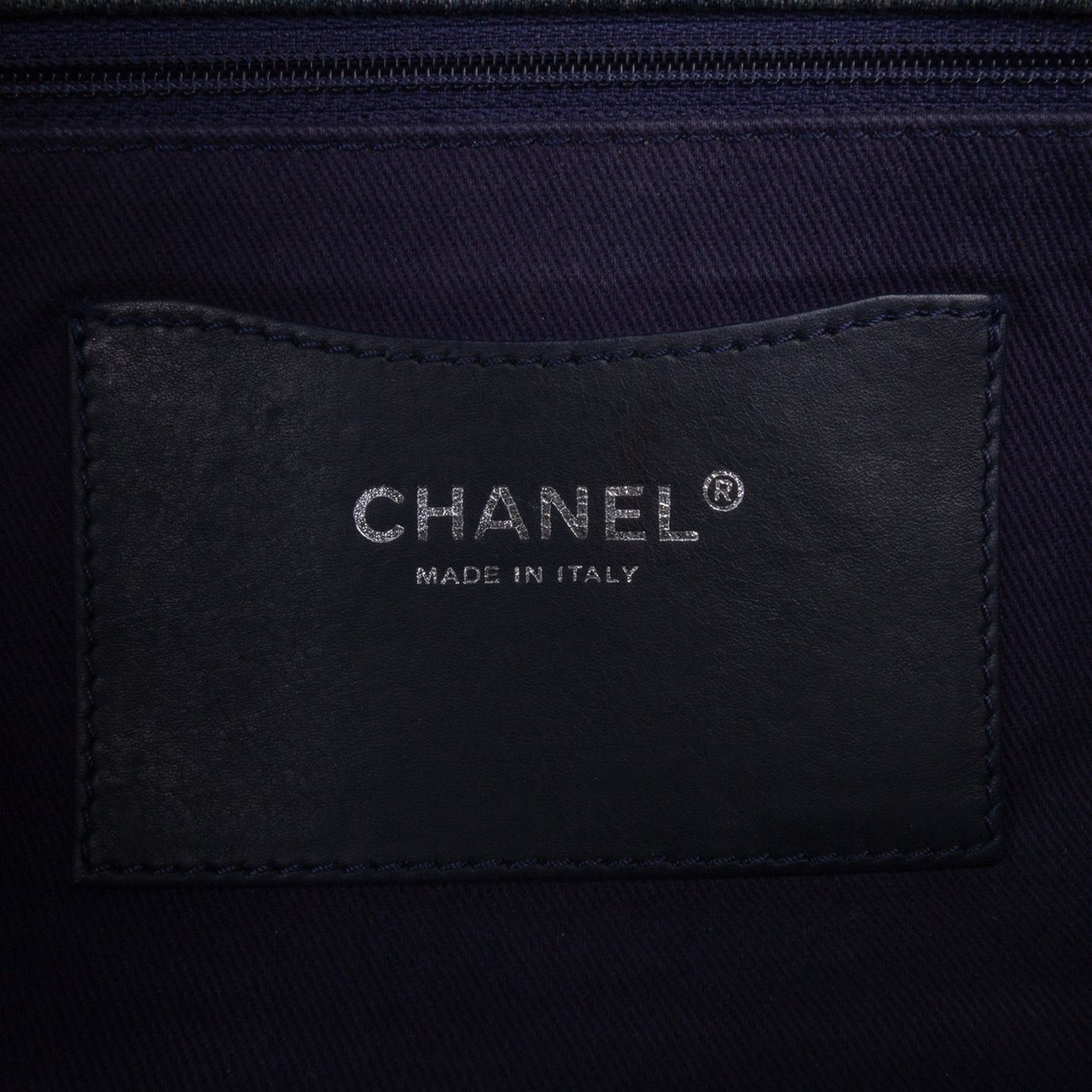 Chanel Large Embroidered Denim Camellia Flap Blauw