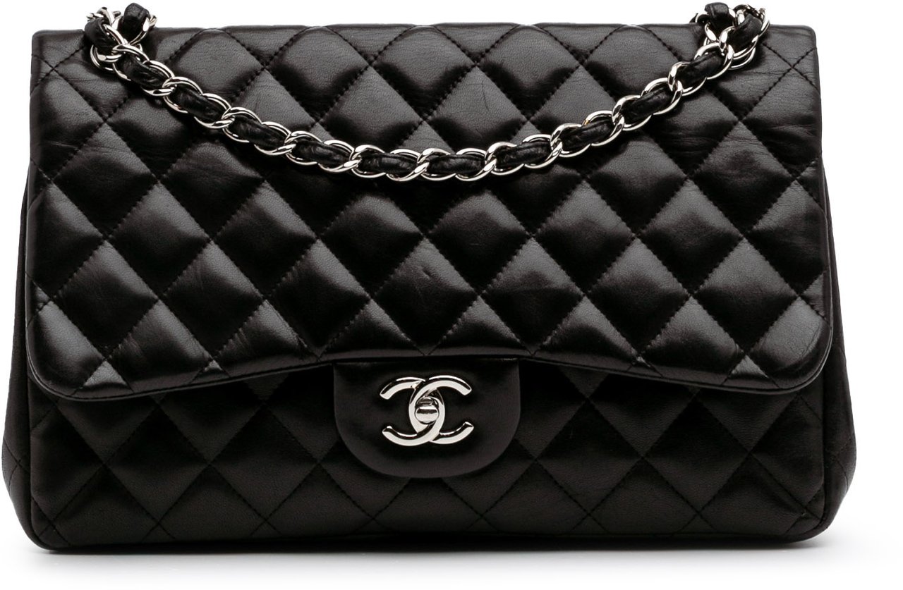 Chanel Jumbo Classic Lambskin Double Flap Zwart