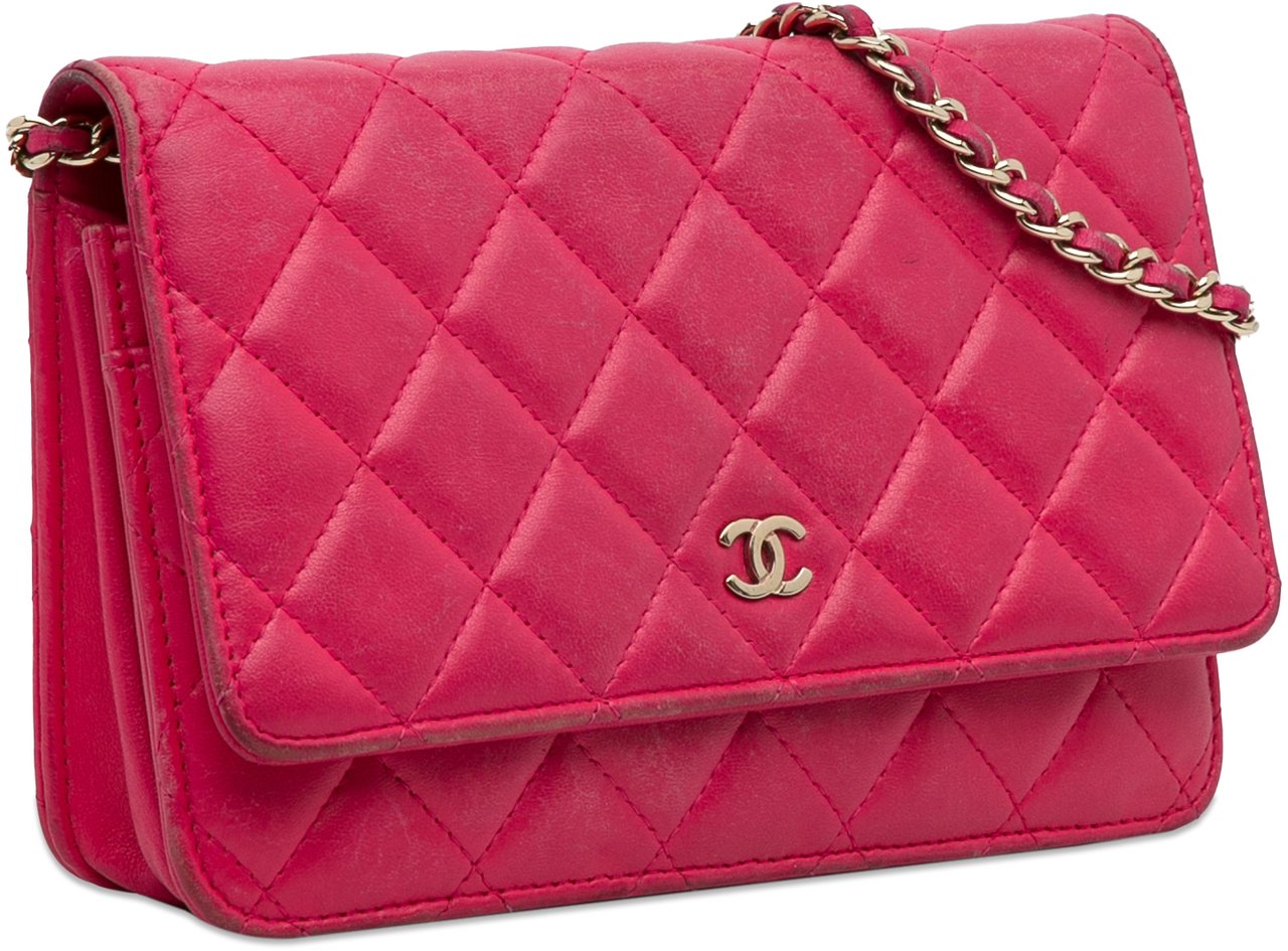 Chanel Classic Lambskin Wallet on Chain Roze