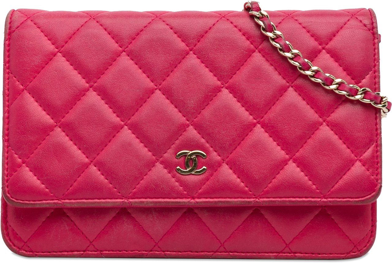 Chanel Classic Lambskin Wallet on Chain Roze