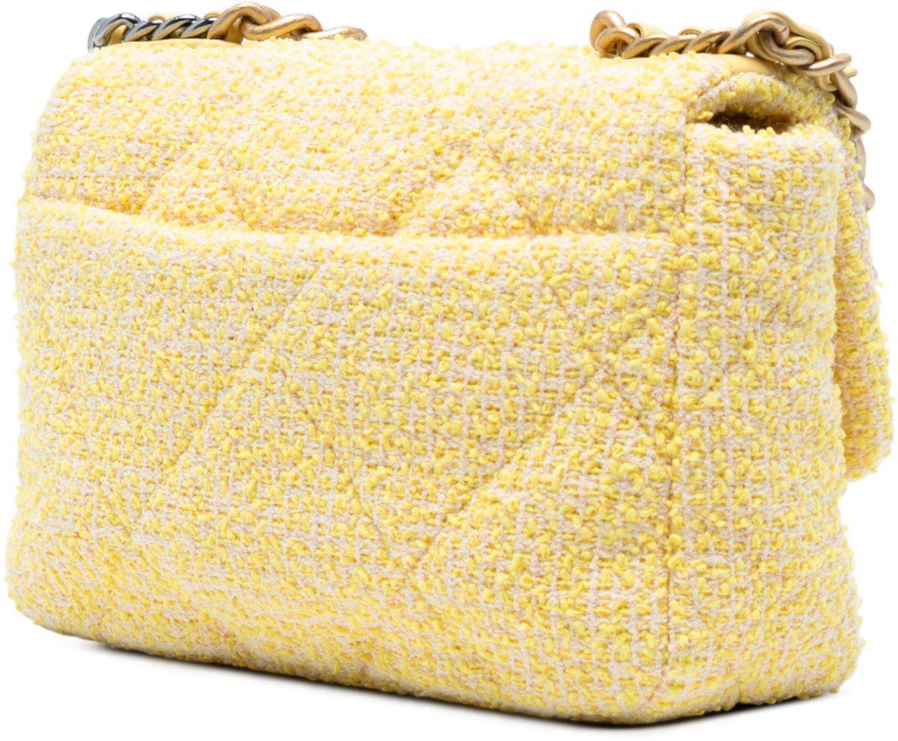 Chanel Medium Tweed 19 Flap Geel