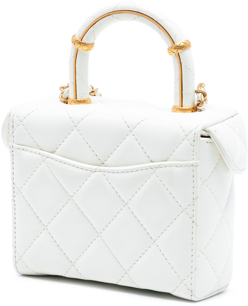 Chanel Mini CC Quilted Lambskin Vanity Top Handle Cosmetic Case Wit