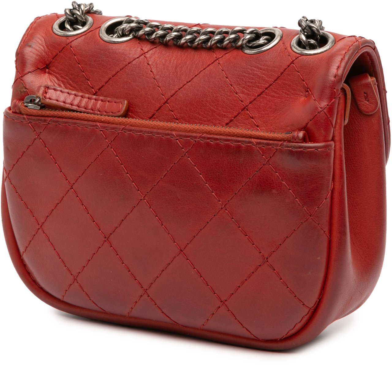 Chanel Paris Dallas Goatskin Wild Stitch Flap Rood