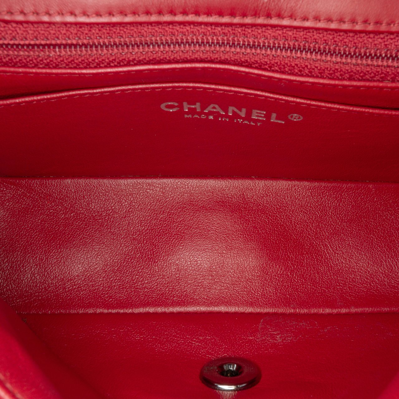 Chanel Mini Rectangular Classic Patent Single Flap Rood