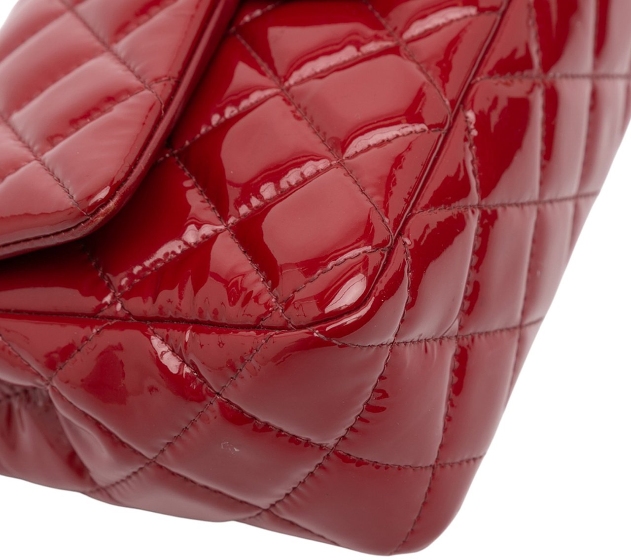 Chanel Mini Rectangular Classic Patent Single Flap Rood
