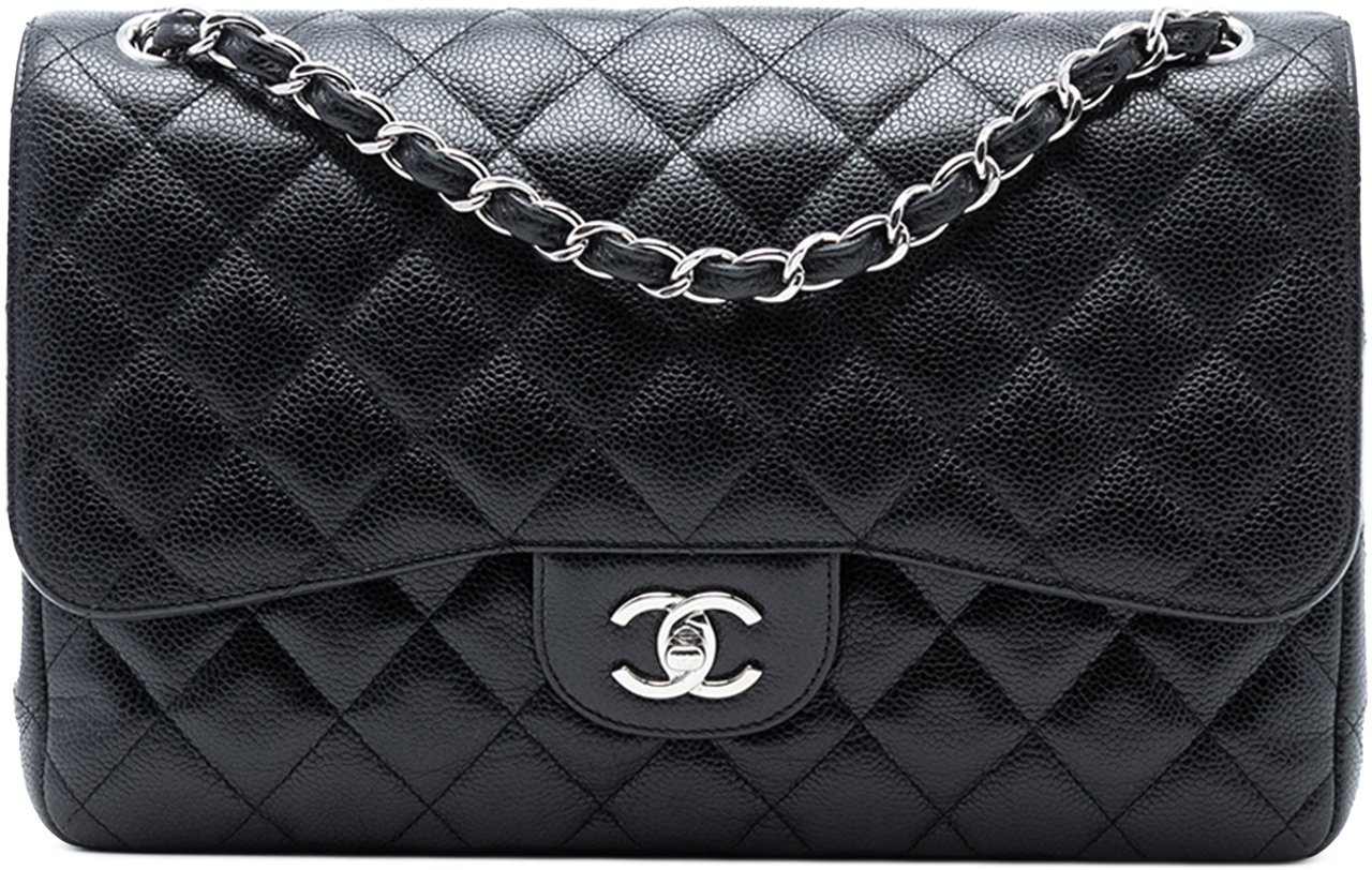 Chanel Jumbo Classic Caviar Double Flap Zwart