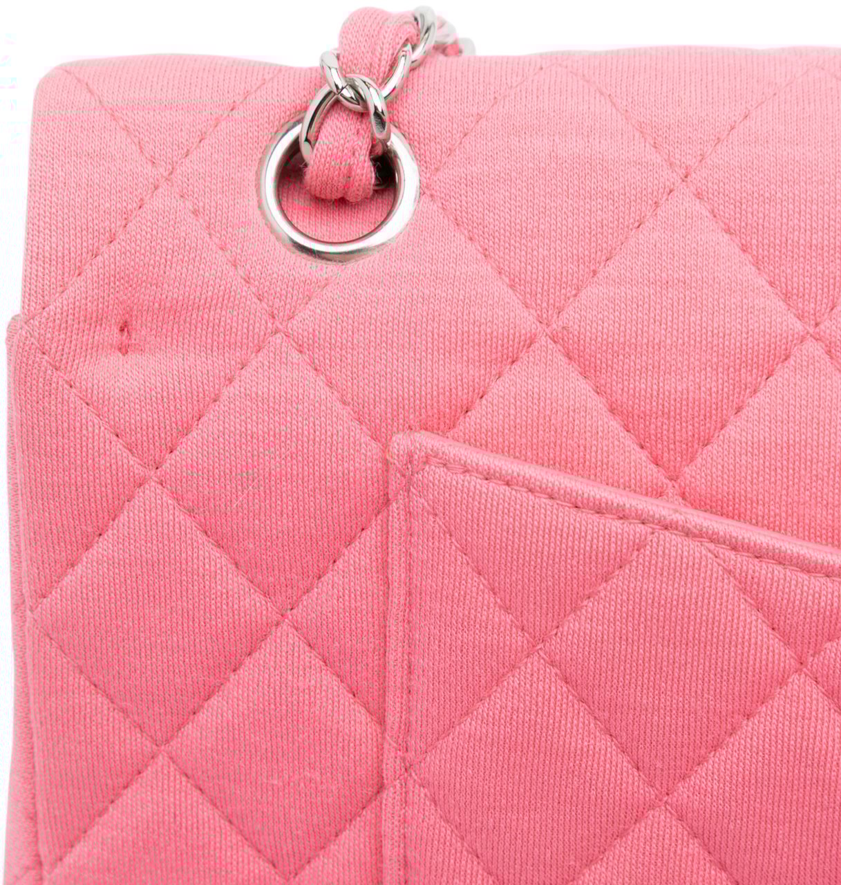 Chanel Medium Classic Jersey Double Flap Roze