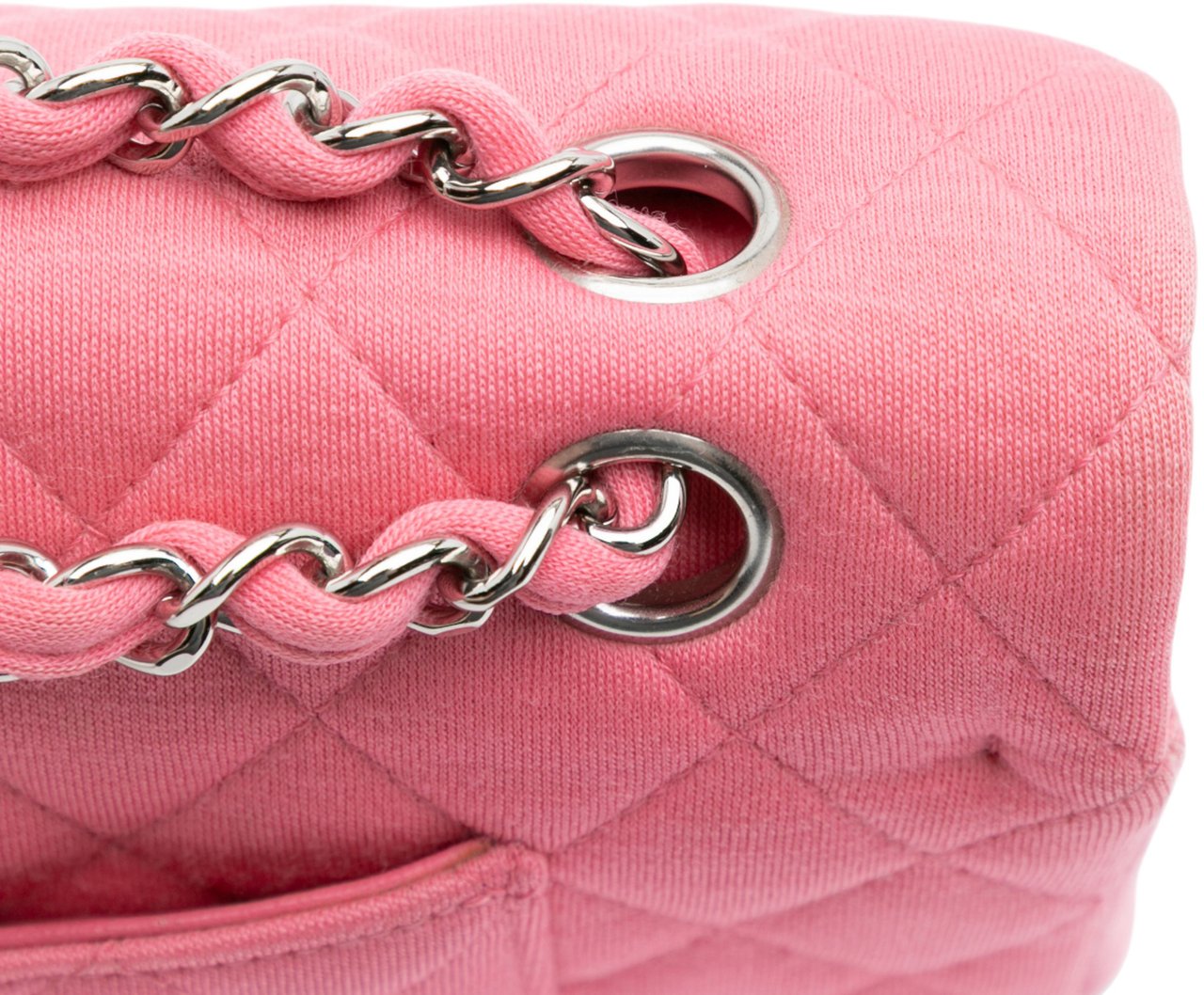 Chanel Medium Classic Jersey Double Flap Roze