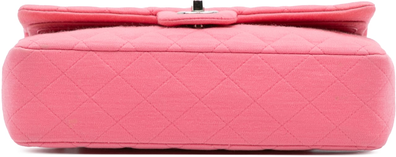 Chanel Medium Classic Jersey Double Flap Roze
