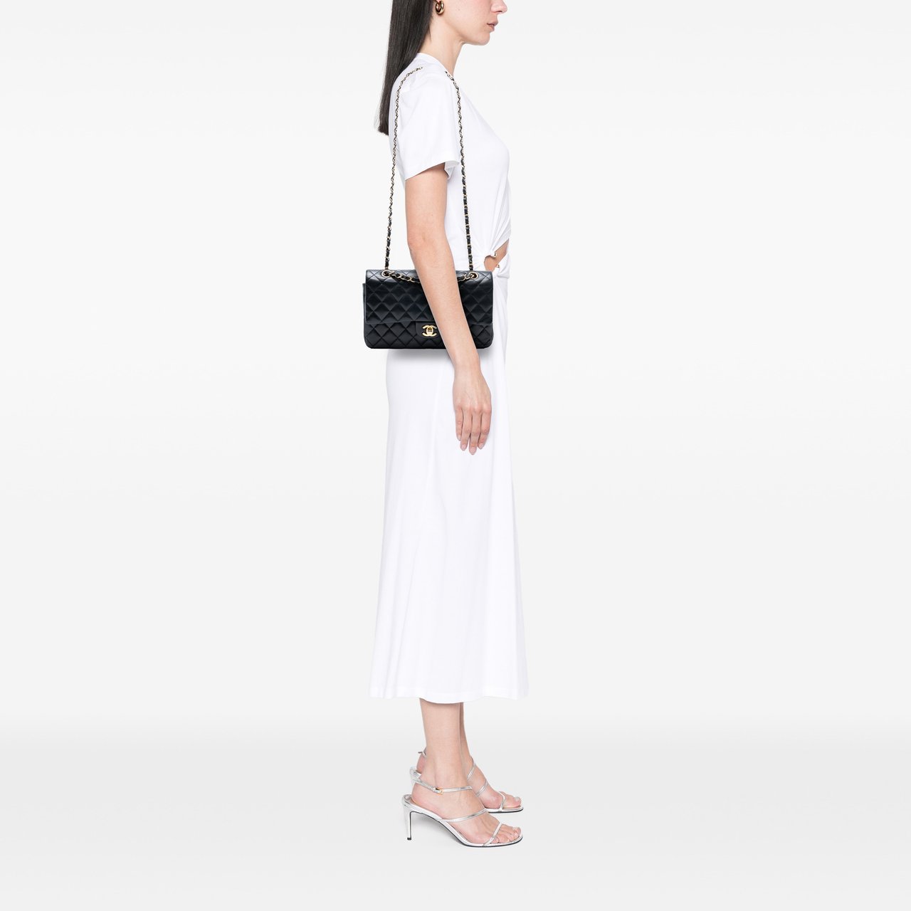 Chanel Medium Classic Lambskin Double Flap Zwart