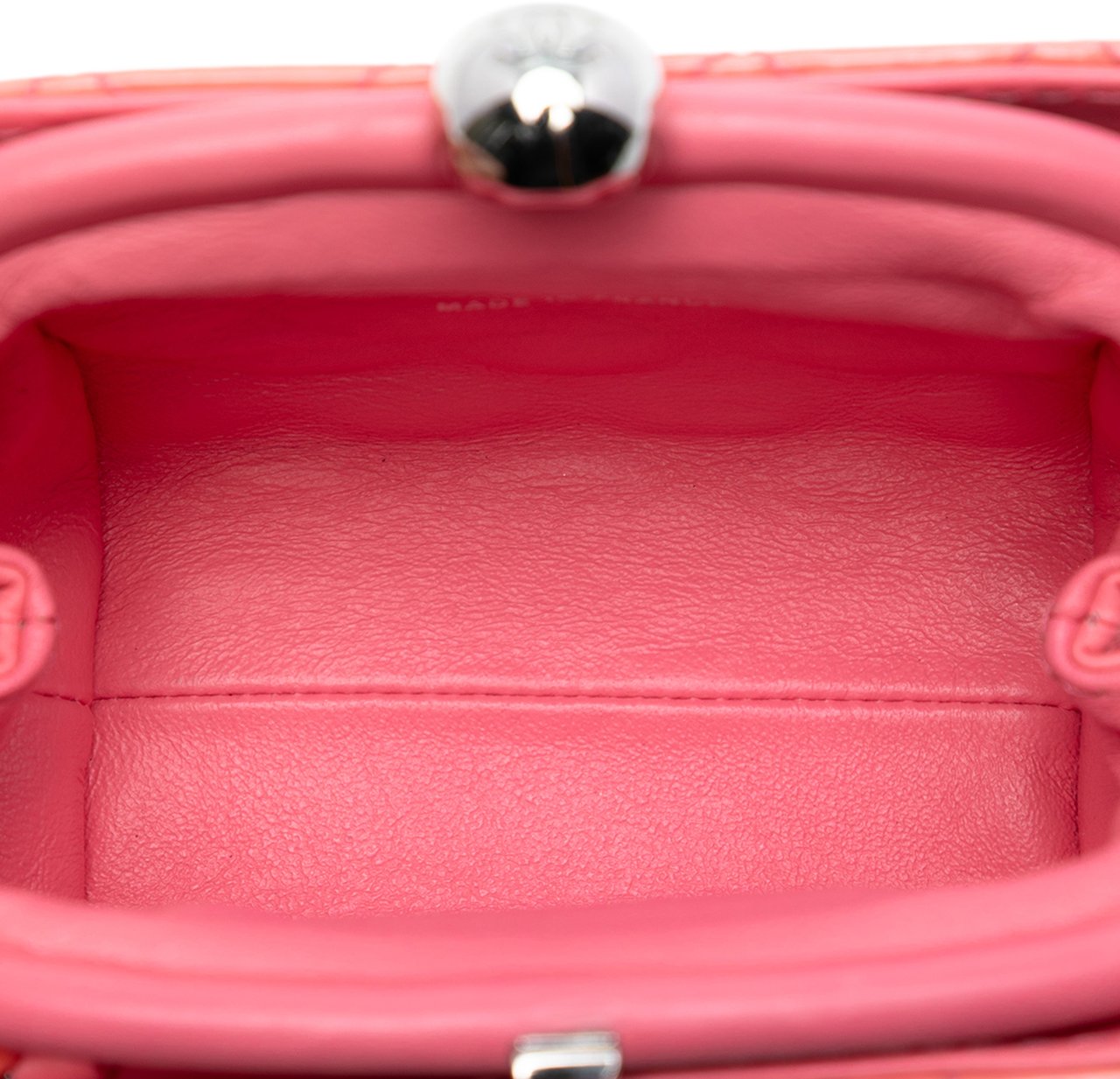 Chanel CC Quilted Patent Frame Clutch with Chain Roze