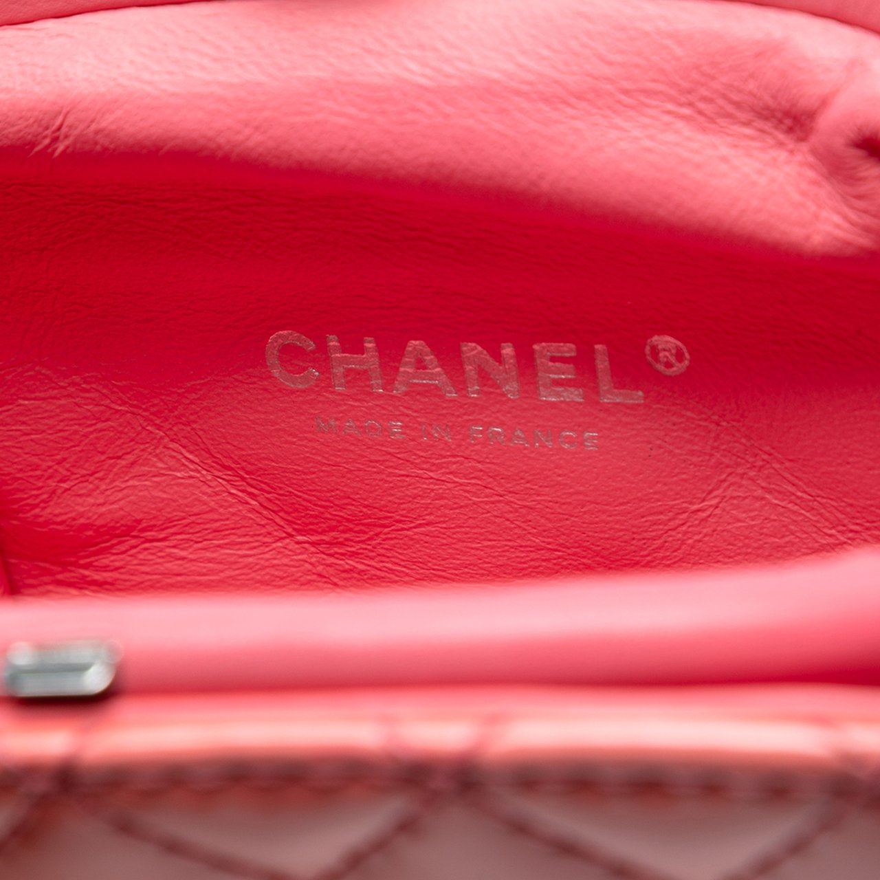 Chanel CC Quilted Patent Frame Clutch with Chain Roze