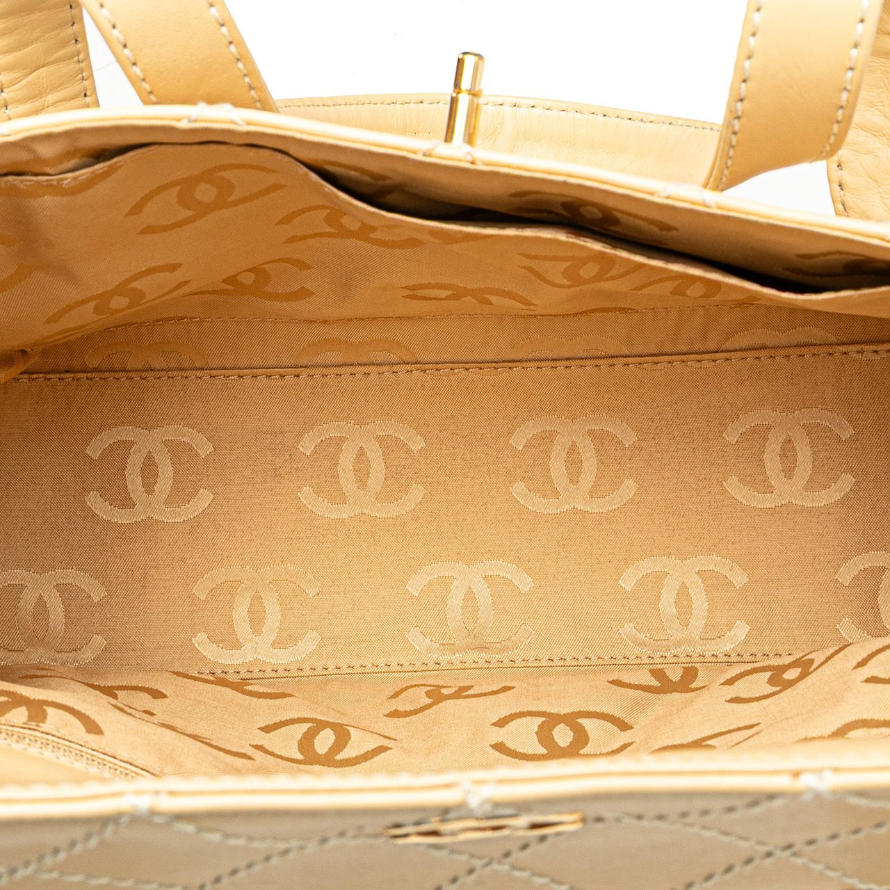 Chanel CC Calfskin Wild Stitch Flap Shoulder Bag Bruin