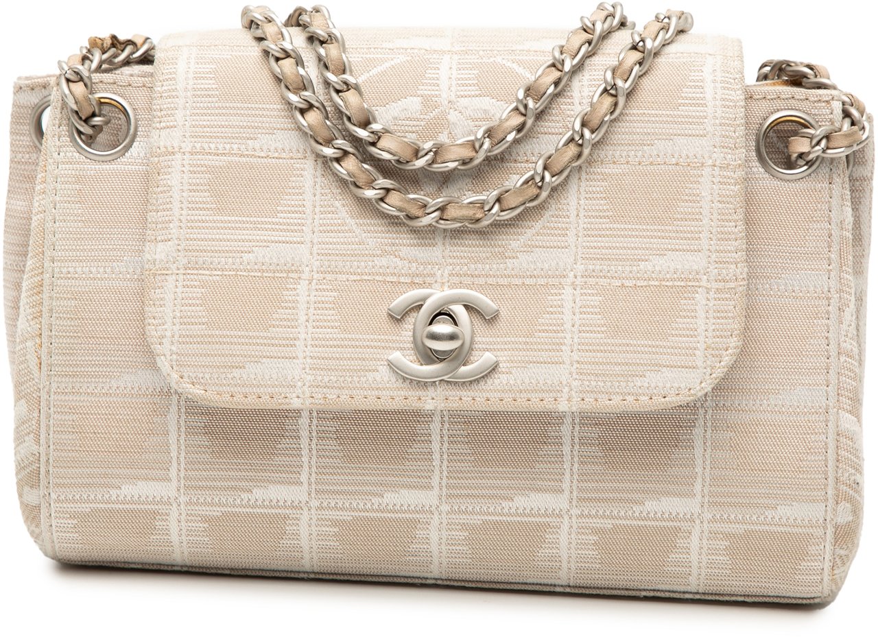 Chanel Mini New Travel Line Nylon Accordion Flap Bruin