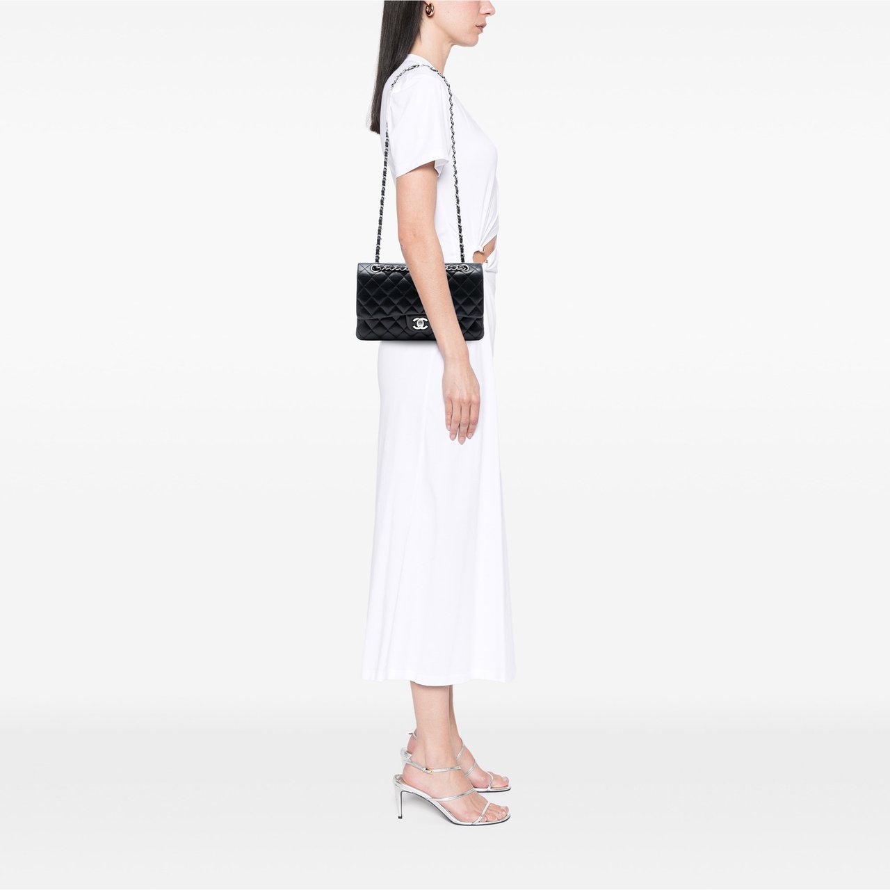 Chanel Medium Classic Lambskin Double Flap Zwart