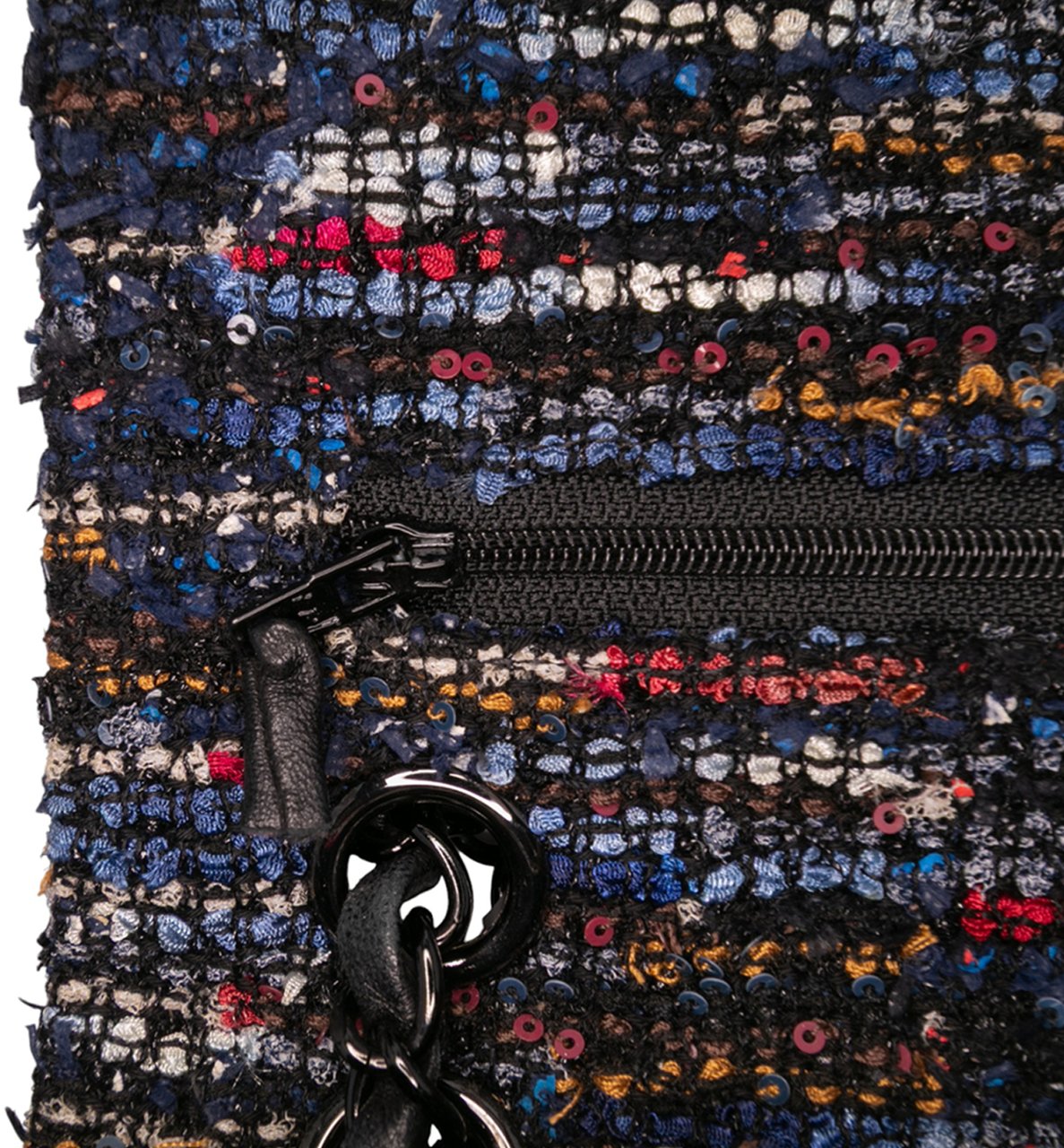 Chanel Medium Classic Tweed Double Flap Blauw