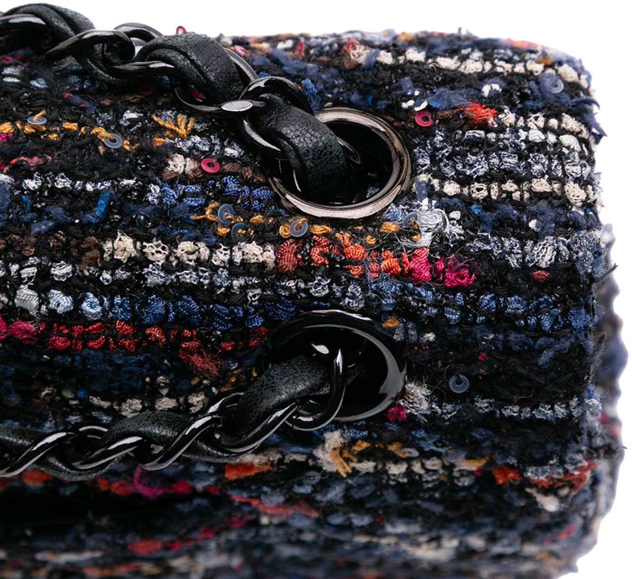 Chanel Medium Classic Tweed Double Flap Blauw