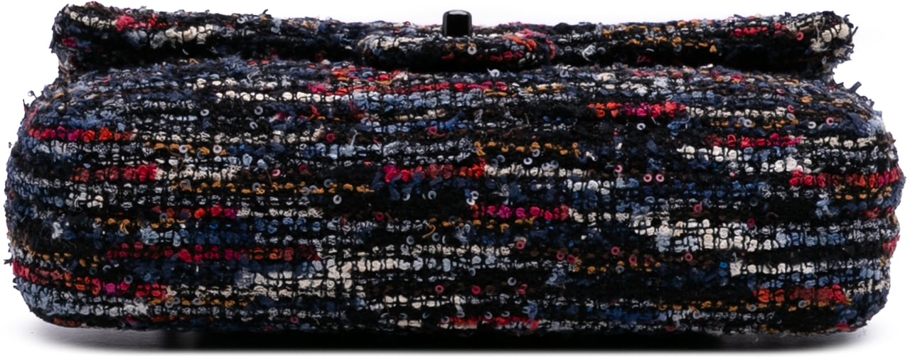 Chanel Medium Classic Tweed Double Flap Blauw