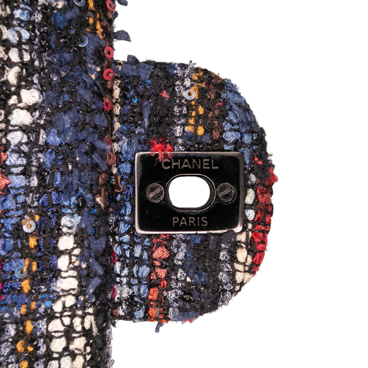 Chanel Medium Classic Tweed Double Flap Blauw