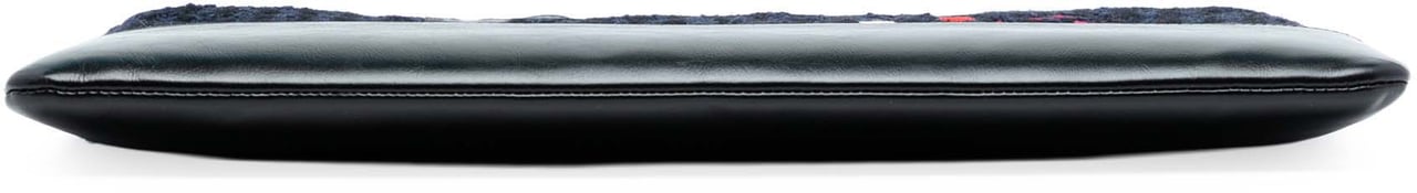 Chanel Large Tweed and Calfskin Embroidered Gabrielle O Case Clutch Blauw