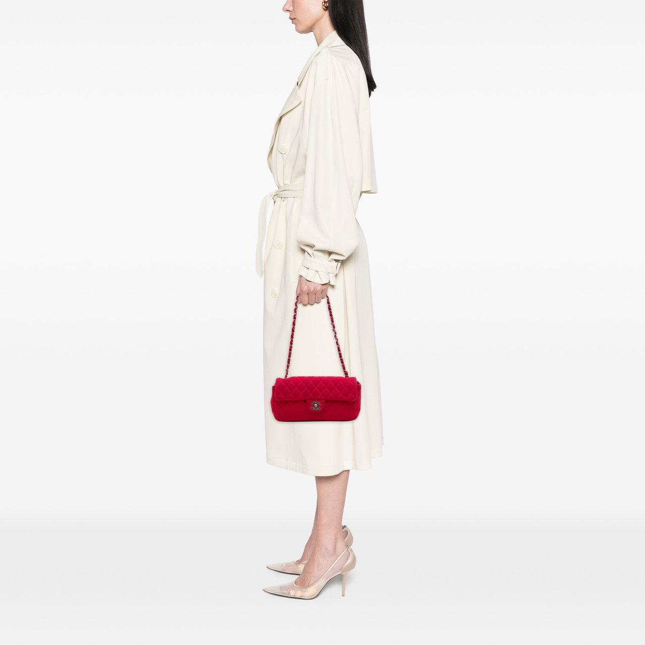 Chanel Quilted Jersey East West Single Flap Roze